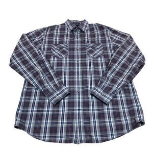 Banana‎ Republic Shirt Mens 16-16.5 Tall Large Plaid Long Sleeve Button Down